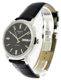 Buy Shop Tissot Automatics III Day Date Black Dial Black Leather Strap Watch For Men - T065.430.16.051.00 USA Online