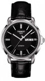 Buy Shop Tissot Automatics III Day Date Black Dial Black Leather Strap Watch For Men - T065.430.16.051.00 USA Online