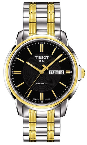 Buy Shop Tissot Automatics III Day Date Black Dial Two Tone Steel Strap Watch For Men - T065.430.22.051.00 USA Online
