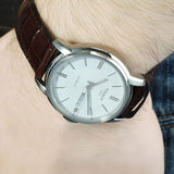 Buy Shop Tissot Automatics III Steel White Dial Brown Leather Strap Watch For Men - T065.430.16.031.00 USA Online