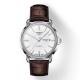 Buy Shop Tissot Automatics III Steel White Dial Brown Leather Strap Watch For Men - T065.430.16.031.00 USA Online