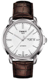 Buy Shop Tissot Automatics III Steel White Dial Brown Leather Strap Watch For Men - T065.430.16.031.00 USA Online