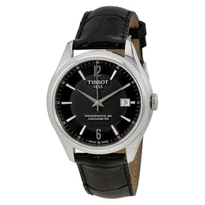 Buy Shop Tissot Ballade Powermatic 80 Cosc Black Dial Black Leather Strap Watch For Men - T108.408.16.057.00 USA Online