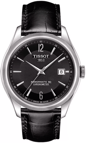 Buy Shop Tissot Ballade Powermatic 80 Cosc Black Dial Black Leather Strap Watch For Men - T108.408.16.057.00 USA Online