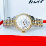Buy Shop Tissot Ballade Powermatic 80 Mother of Pearl Silver Dial Two Tone Steel Strap Watch For Women - T108.208.22.117.00 USA Online
