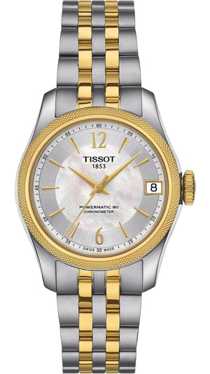 Buy Shop Tissot Ballade Powermatic 80 Mother of Pearl Silver Dial Two Tone Steel Strap Watch For Women - T108.208.22.117.00 USA Online