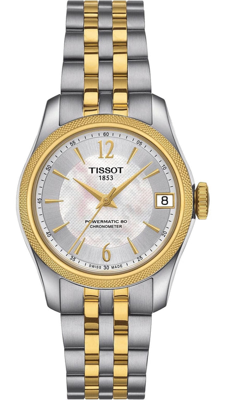 Buy Shop Tissot Ballade Powermatic 80 Mother of Pearl Silver Dial Two Tone Steel Strap Watch For Women - T108.208.22.117.00 USA Online
