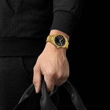 Buy Shop Tissot Ballade Quartz Black Dial Gold Steel Strap Watch for Men - T156.410.33.051.00 USA Online