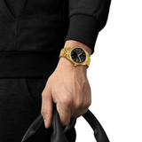 Buy Shop Tissot Ballade Quartz Black Dial Gold Steel Strap Watch for Men - T156.410.33.051.00 USA Online