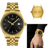 Buy Shop Tissot Ballade Quartz Black Dial Gold Steel Strap Watch for Men - T156.410.33.051.00 USA Online