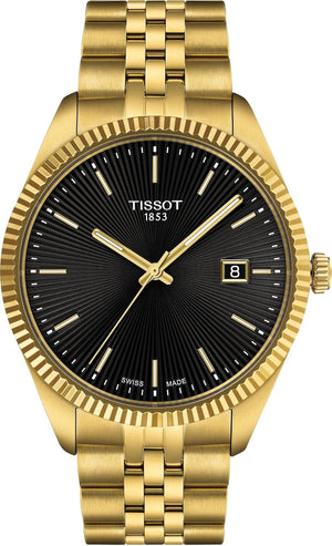 Buy Shop Tissot Ballade Quartz Black Dial Gold Steel Strap Watch for Men - T156.410.33.051.00 USA Online
