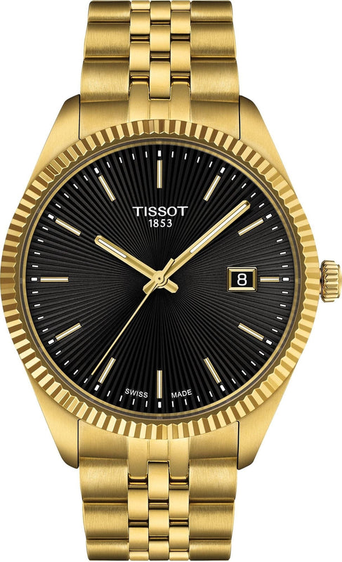 Buy Shop Tissot Ballade Quartz Black Dial Gold Steel Strap Watch for Men - T156.410.33.051.00 USA Online