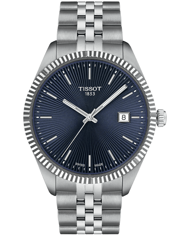 Buy Shop Tissot Ballade Quartz Blue Dial Silver Steel Strap Watch for Men - T156.410.11.041.00 USA Online