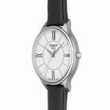 Buy Shop Tissot Bella Ora Round White Dial Black Leather Strap Watch For Women - T103.210.16.018.00 USA Online