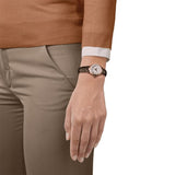 Buy Shop Tissot Bellissima Automatic Silver Dial Brown Leather Strap Watch For Women - T126.207.36.013.00 USA Online