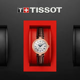 Buy Shop Tissot Bellissima Automatic Silver Dial Brown Leather Strap Watch For Women - T126.207.36.013.00 USA Online