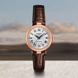 Buy Shop Tissot Bellissima Automatic Silver Dial Brown Leather Strap Watch For Women - T126.207.36.013.00 USA Online