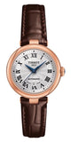 Buy Shop Tissot Bellissima Automatic Silver Dial Brown Leather Strap Watch For Women - T126.207.36.013.00 USA Online