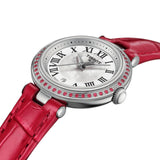 Buy Shop Tissot Bellissima Small Lady Diamonds Mother of Pearl Dial Red Leather Strap Watch For Women - T126.010.66.113.00 USA Online