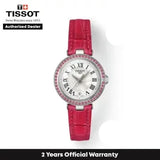 Buy Shop Tissot Bellissima Small Lady Diamonds Mother of Pearl Dial Red Leather Strap Watch For Women - T126.010.66.113.00 USA Online