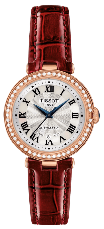 Buy Shop Tissot Bellissima Small Lady Diamonds Silver Dial Brown Leather Strap Watch For Women - T126.207.66.113.00 USA Online