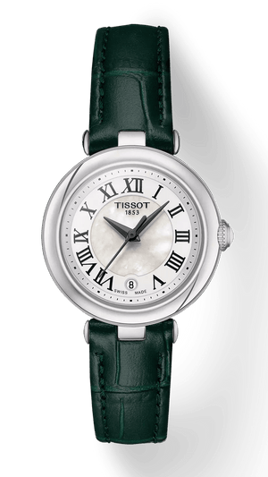 Buy Shop Tissot Bellissima Small Lady Mother of Pearl Dial Green Leather Strap Watch for Women - T126.010.16.113.02 USA Online