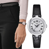 Buy Shop Tissot Bellissima Small Lady Silver Dial Black Leather Strap Watch For Women - T126.010.16.013.00 USA Online