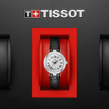 Buy Shop Tissot Bellissima Small Lady Silver Dial Black Leather Strap Watch For Women - T126.010.16.013.00 USA Online
