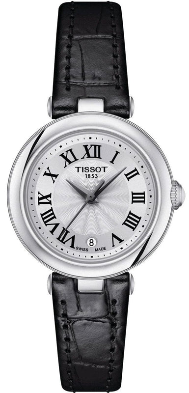 Buy Shop Tissot Bellissima Small Lady Silver Dial Black Leather Strap Watch For Women - T126.010.16.013.00 USA Online