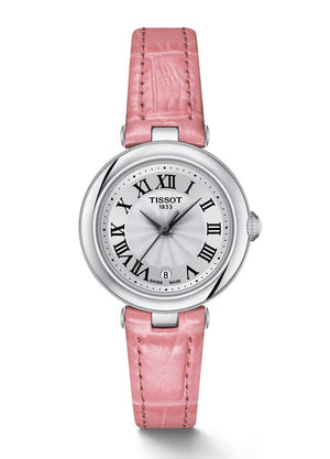 Buy Shop Tissot Bellissima Small Lady Silver Dial Pink Leather Strap Watch For Women - T126.010.16.013.01 USA Online