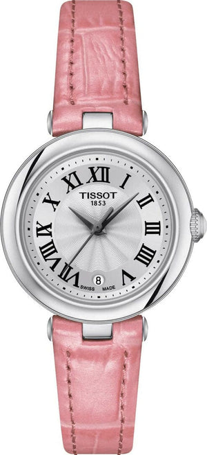Buy Shop Tissot Bellissima Small Lady Silver Dial Pink Leather Strap Watch For Women - T126.010.16.013.01 USA Online