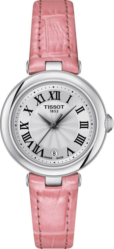 Buy Shop Tissot Bellissima Small Lady Silver Dial Pink Leather Strap Watch For Women - T126.010.16.013.01 USA Online