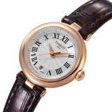 Buy Shop Tissot Bellissima Small Lady White Dial Brown Leather Strap Watch For Women - T126.010.36.013.00 USA Online