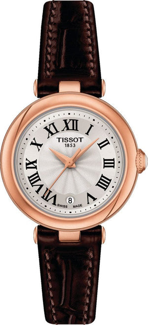 Buy Shop Tissot Bellissima Small Lady White Dial Brown Leather Strap Watch For Women - T126.010.36.013.00 USA Online