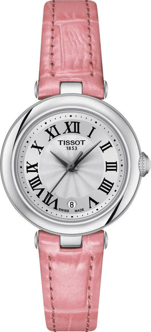 Buy Shop Tissot Bellissima Small Lady Silver Dial Pink Leather Strap Watch For Women - T126.010.16.013.01 USA Online