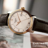 Buy Shop Tissot Bridgeport Lady White Dial Brown Leather Strap Watch For Women - T097.010.26.118.00 USA Online