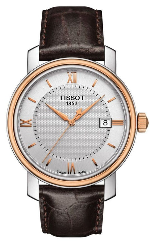 Buy Shop Tissot Bridgeport Lady White Dial Brown Leather Strap Watch For Women - T097.010.26.118.00 USA Online
