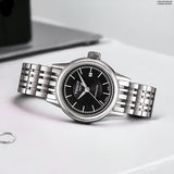 Buy Shop Tissot Carson Automatic Black Dial Silver Steel Strap Watch For Women - T085.207.11.051.00 USA Online