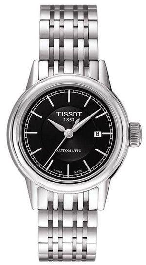 Buy Shop Tissot Carson Automatic Black Dial Silver Steel Strap Watch For Women - T085.207.11.051.00 USA Online