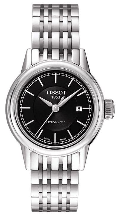 Buy Shop Tissot Carson Automatic Black Dial Silver Steel Strap Watch For Women - T085.207.11.051.00 USA Online