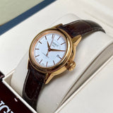 Buy Shop Tissot Carson Automatic White Dial Brown Leather Strap Watch For Women - T085.207.36.011.00 USA Online
