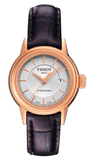 Buy Shop Tissot Carson Automatic White Dial Brown Leather Strap Watch For Women - T085.207.36.011.00 USA Online