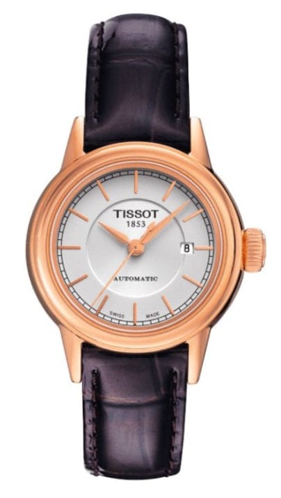 Buy Shop Tissot Carson Automatic White Dial Brown Leather Strap Watch For Women - T085.207.36.011.00 USA Online