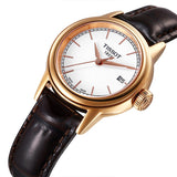 Buy Shop Tissot Carson Lady Steel Quartz Brown Leather Strap Watch For Women - T085.210.36.011.00 USA Online