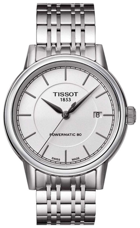 Buy Shop Tissot Carson Powermatic 80 Silver Dial Silver Steel Strap Watch For Men - T085.407.11.011.00 USA Online