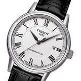 Buy Shop Tissot Carson Powermatic 80 White Dial Black Leather Strap Watch For Men - T085.407.16.013.00 USA Online