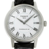 Buy Shop Tissot Carson Powermatic 80 White Dial Black Leather Strap Watch For Men - T085.407.16.013.00 USA Online