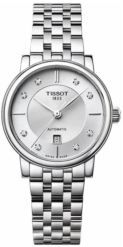 Buy Shop Tissot Carson Premium Automatic Lady Diamonds Silver Dial Silver Steel Strap Watch for Women - T122.207.11.036.00 USA Online