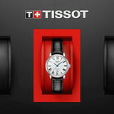 Buy Shop Tissot Carson Premium Automatic Lady Silver Dial Black Leather Strap Watch for Women - T122.207.16.033.00 USA Online
