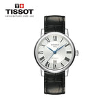 Buy Shop Tissot Carson Premium Automatic Lady Silver Dial Black Leather Strap Watch for Women - T122.207.16.033.00 USA Online